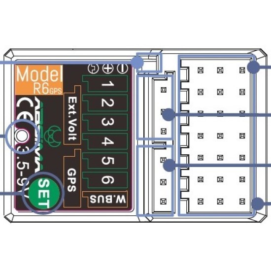 CR9T 6-Kanaals Ontvanger R6GPS 2.4GHz