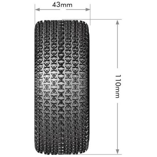 Louise RC SC-MAGLEV 1/10 Short Course Banden Set zacht Gemonteerd Zwarte Wielen Verwijderbare Hex 12, 14, 17mm 2 stuks