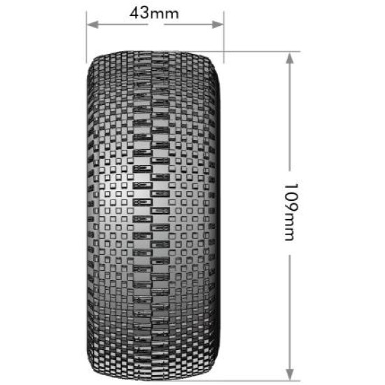 Louise RC SC-GROOVE 1/10 Short Course Banden Set zacht Gemonteerd Zwarte Wielen Verwijderbare Hex 12, 14, 17mm 2 stuks