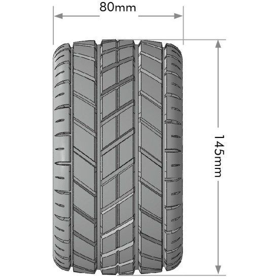 MT-Rocket MFT zacht op zwarte velg 17mm (0 en 1/2 Offset) LOUISE 1/8 Monster Truck (verwisselbare wiel meenemers) 2 stuks