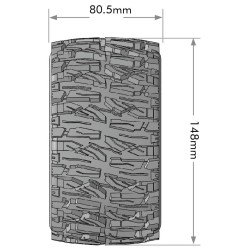 MT-Mallet MFT zacht op zwarte velg 17mm (0 en 1/2 Offset) LOUISE 1/8 Monster Truck (verwisselbare wiel meenemers) 2 stuks