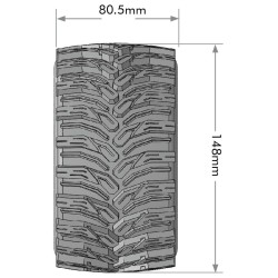 MT-Cyclone MFT zacht op zwarte velg 17mm (0 en 1/2 Offset) LOUISE 1/8 Monster Truck (verwisselbare wiel meenemers) 2 stuks