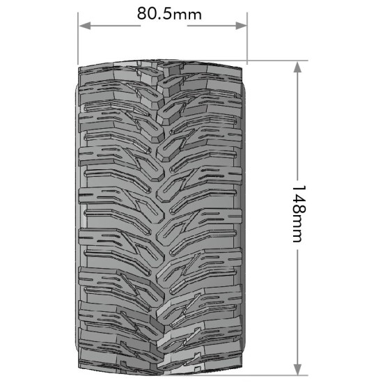 MT-Cyclone MFT zacht op zwarte velg 17mm (0 en 1/2 Offset) LOUISE 1/8 Monster Truck (verwisselbare wiel meenemers) 2 stuks