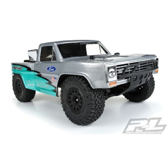 Pre-Cut 1967 Ford F-100 Race Truck Clear Body for Slash 2wd, Slash 4x4 & PRO-Fusion SC 4x4 (with extended body mounts)