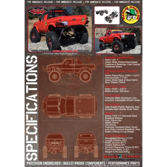 RC4WD Marlin Crawler Trail Finder 2 RTR met Mojave II Crawler Body Set (Z-RTR0034)