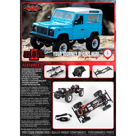 RC4WD 1/18 Gelande II RTR w/D90 Body Set (Blue) (Z-RTR0039)