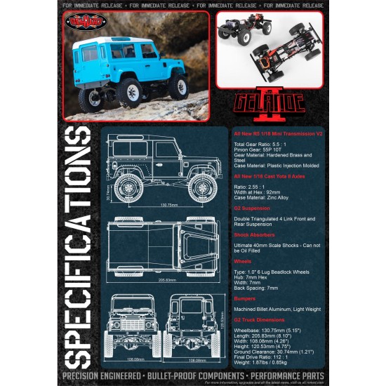 RC4WD 1/18 Gelande II RTR w/D90 Body Set (Blue) (Z-RTR0039)