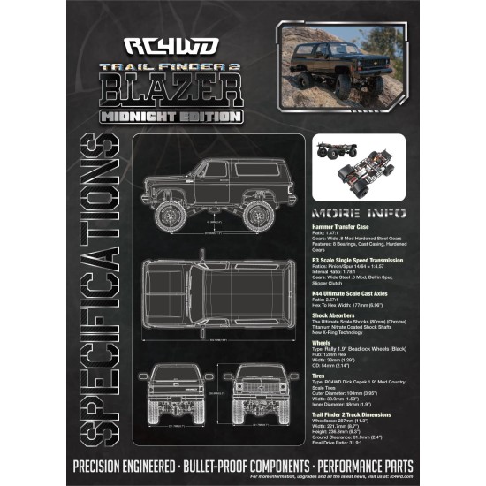 RC4WD Trail Finder 2 RTR w/Chevrolet Blazer Body Set (Midnight Edition) RTR0068