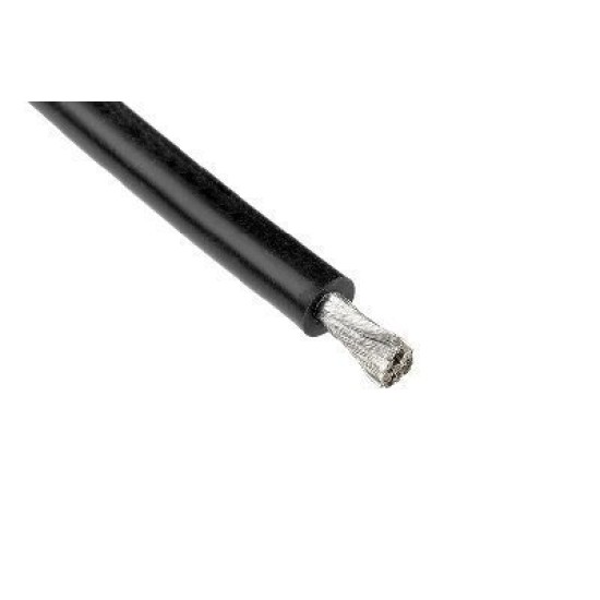 Revtec Siliconen-kabel Powerflex PRO Zwart 12AWG 1731/0.05 Strengen OD 4.5mm 1m