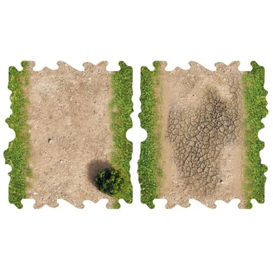 ToysWD Crawler Park: 2x Dirt And Grass Half Straights For 1/18 & 1/24 RC Crawler Park Circuit