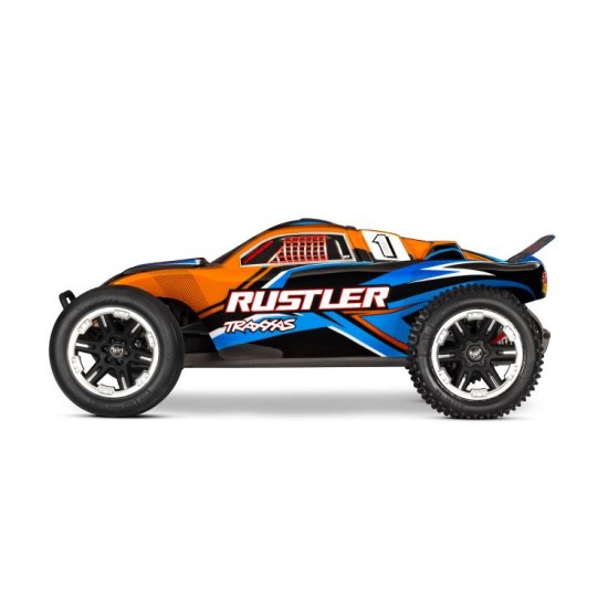 Traxxas Rustler 2wd HD met  batterij en USB C lader Oranje