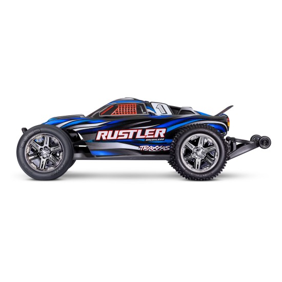 Traxxas Rustler 2WD BL-2s HD blauw