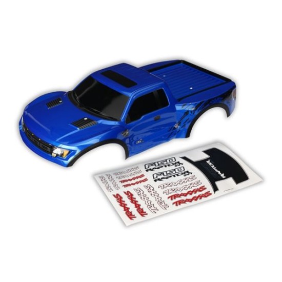 Traxxas Body Ford Raptor blue painted decals applied