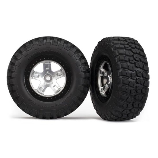 Bandenset, gelijmd (SCT satijn chroom, zwart beadlock wiel, BFGoodrich Mud-Terrain 2 stuks