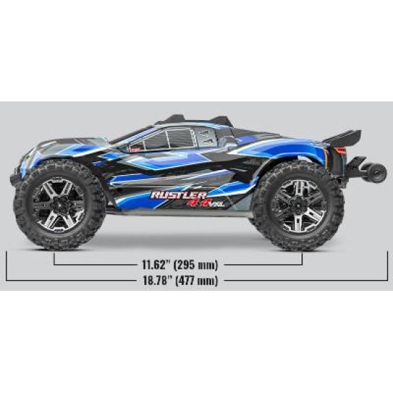 Traxxas Rustler 4X4 VXL HD TQi TSM (zonder batterij/lader) Blauw