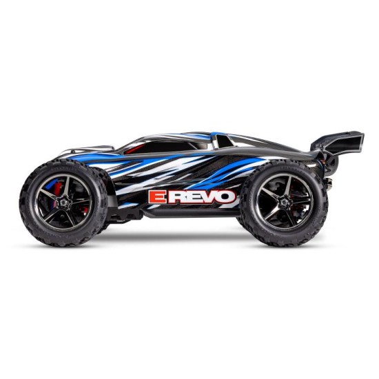 Traxxas revo 1/16, Brushed met accu en usb c lader rood blauw