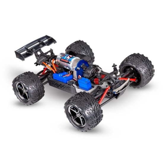 Traxxas revo 1/16, Brushed met accu en usb c lader rood blauw