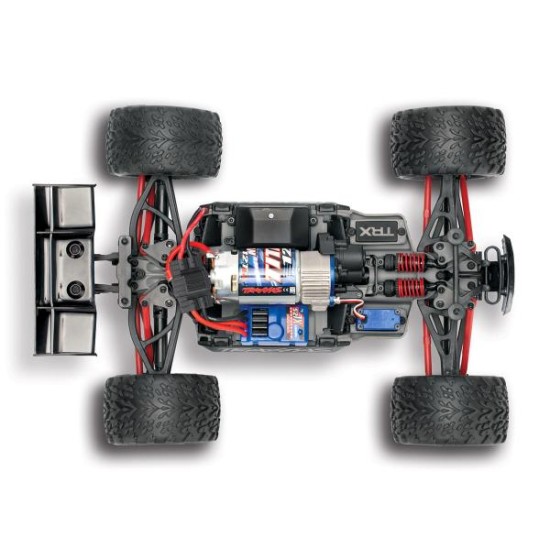 Traxxas revo 1/16, Brushed met accu en usb c lader rood