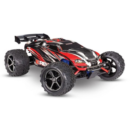 Traxxas revo 1/16, Brushed met accu en usb c lader rood