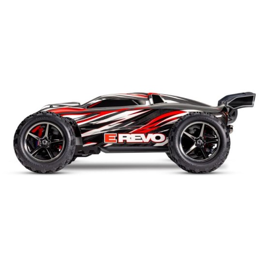 Traxxas revo 1/16, Brushed met accu en usb c lader rood