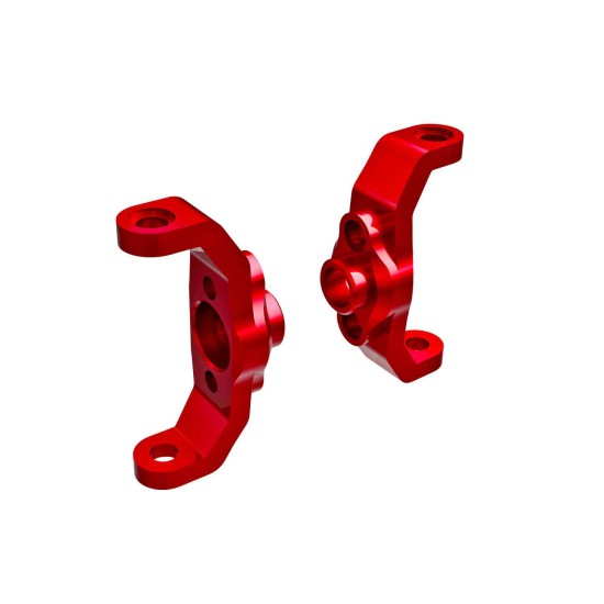 Caster blocks, 6061-T6 aluminum (red-anodized) (left & right)